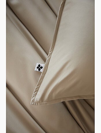 Ensemble drap housse + 2 taies - en satin de bambou - salomé