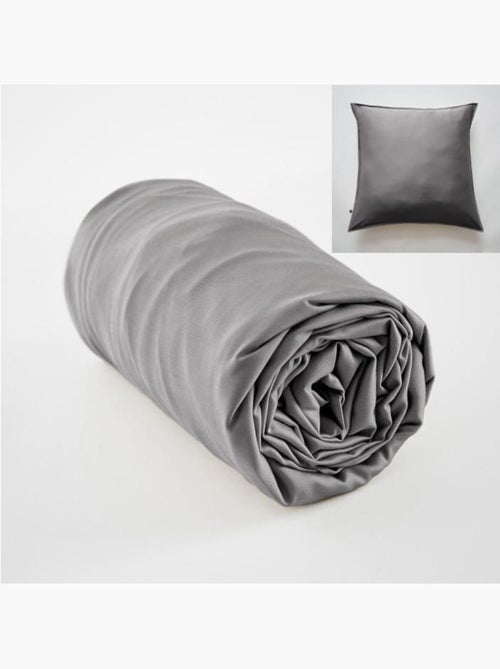 Ensemble drap housse + 2 taies - en satin de bambou - Salomé - Kiabi Ensemble drap housse + 2 taies - en satin de bambou - Salomé - Kiabi