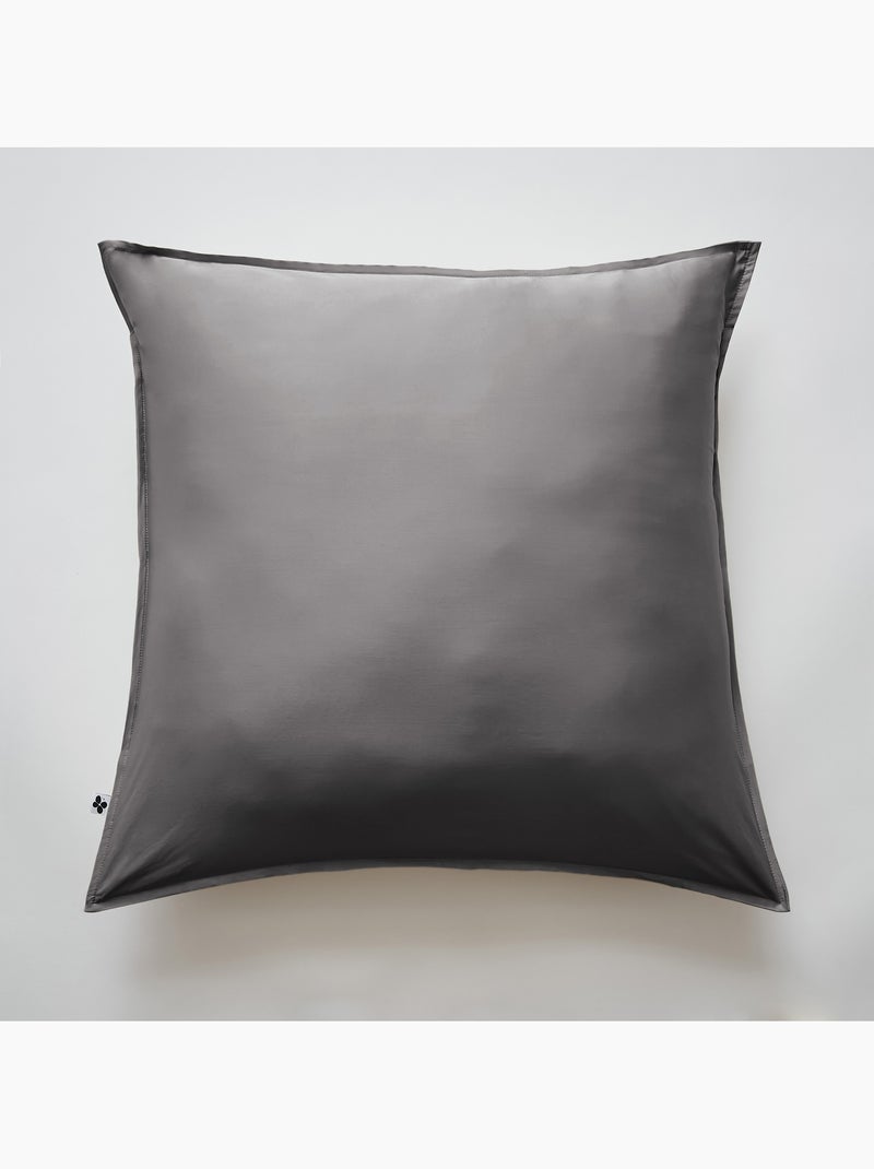 Ensemble drap housse + 2 taies - en satin de bambou - Salomé gris anthracite - Kiabi