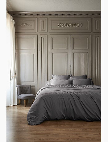 Ensemble drap housse + 2 taies - en satin de bambou - salomé