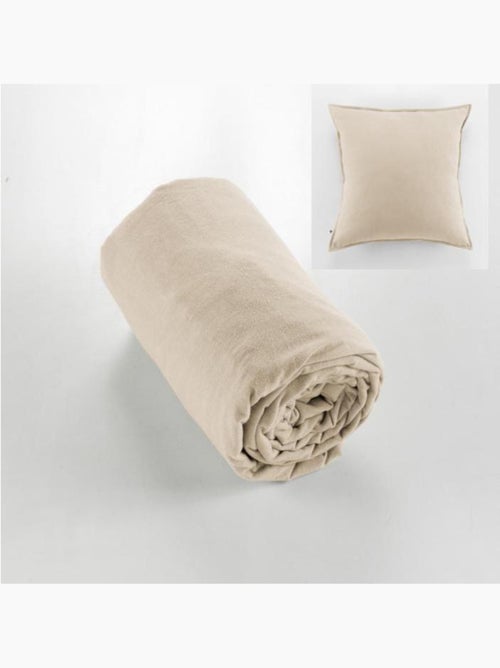 Ensemble drap housse + 2 taies - Flanelle chaude et douce - Candice - Kiabi