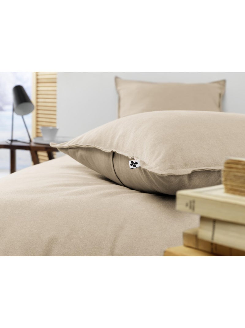 Ensemble drap housse + 2 taies - Flanelle chaude et douce - Candice Beige - Kiabi