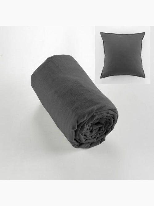 Ensemble drap housse + 2 taies - Flanelle chaude et douce - Candice - Kiabi