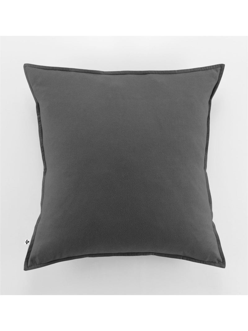 Ensemble drap housse + 2 taies - Flanelle chaude et douce - Candice gris anthracite - Kiabi