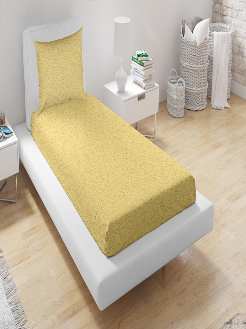 Ensemble drap housse + Taie d'oreiller Jaune - Kiabi