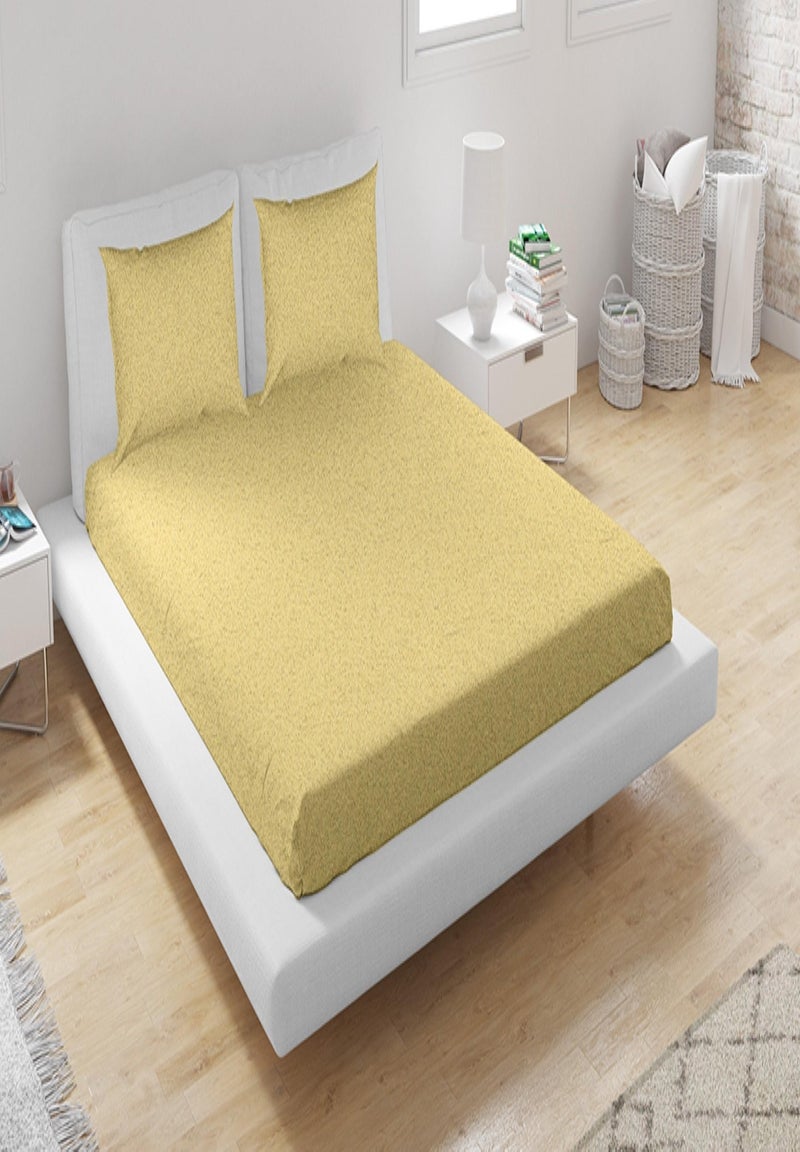 Ensemble drap housse + Taie d'oreiller Jaune - Kiabi