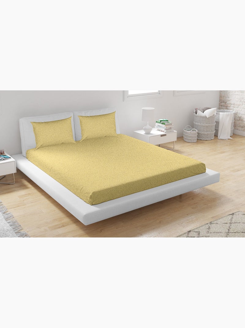 Ensemble drap housse + Taie d'oreiller Jaune - Kiabi