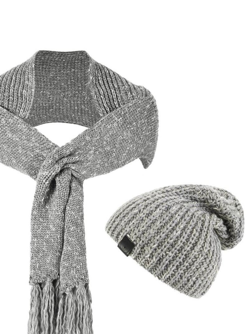 Ensemble Echarpe Bonnet Cabra - Made in UE Gris - Kiabi