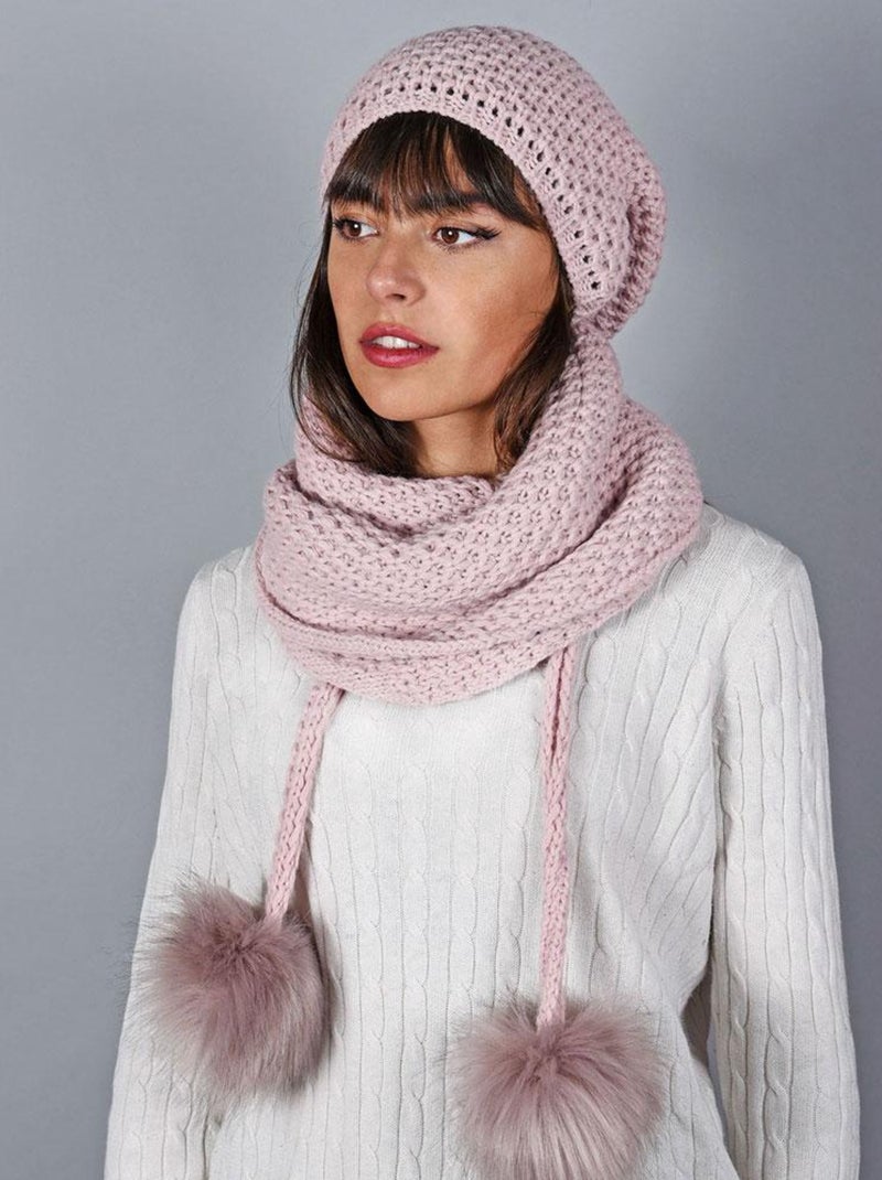 Ensemble Echarpe Bonnet Layra - Made in UE Rose - Kiabi