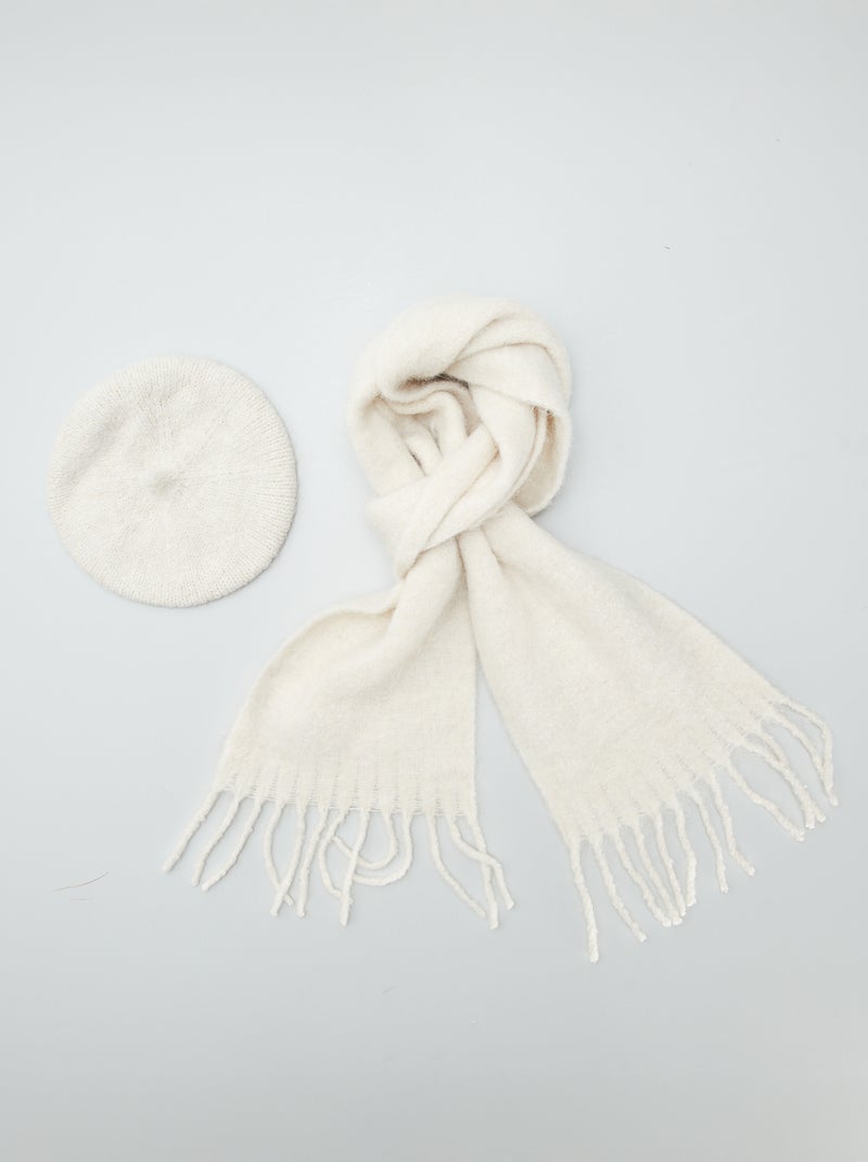 Ensemble écharpe et béret Ecru - Kiabi