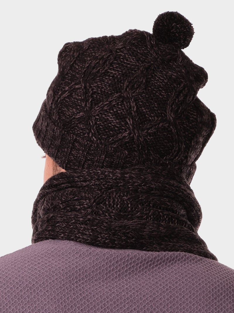 Ensemble écharpe et bonnet Noir - Kiabi