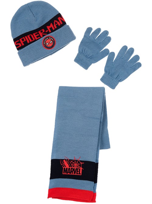 Ensemble écharpe, gants & bonnet   garçon spiderman - licence officielle - Kiabi