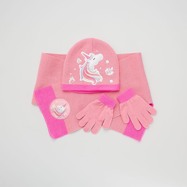 Ensemble Echarpe Gants Bonnet Bebe Fille Rose Kiabi 12 00