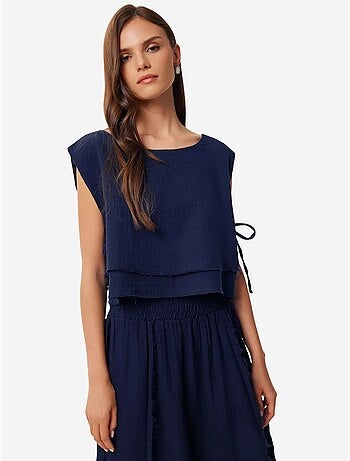 Ensemble en coton avec blouse sans manches et jupe large istanbul