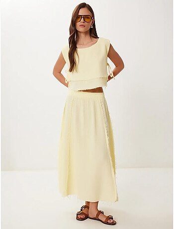 Ensemble en coton avec blouse sans manches et jupe large istanbul