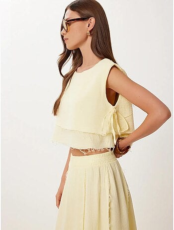 Ensemble en coton avec blouse sans manches et jupe large istanbul