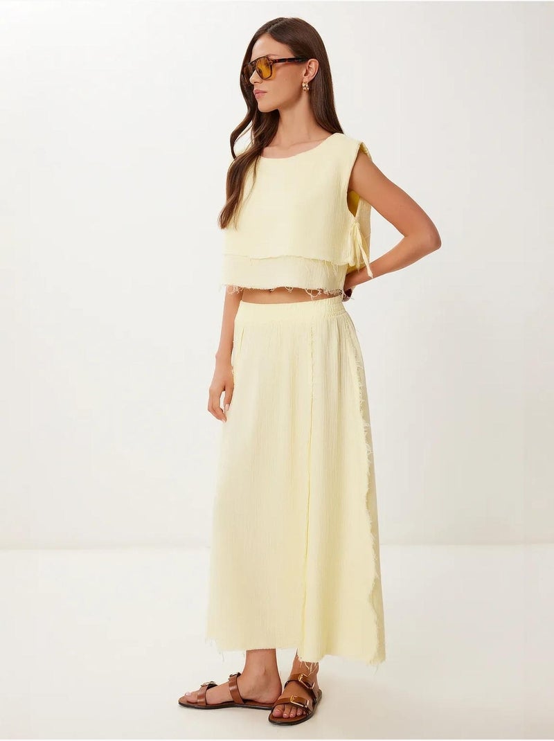 Ensemble en coton avec blouse sans manches et jupe large istanbul Crème - Kiabi