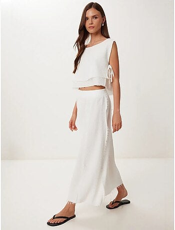 Ensemble en coton avec blouse sans manches et jupe large istanbul