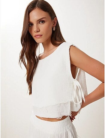 Ensemble en coton avec blouse sans manches et jupe large istanbul