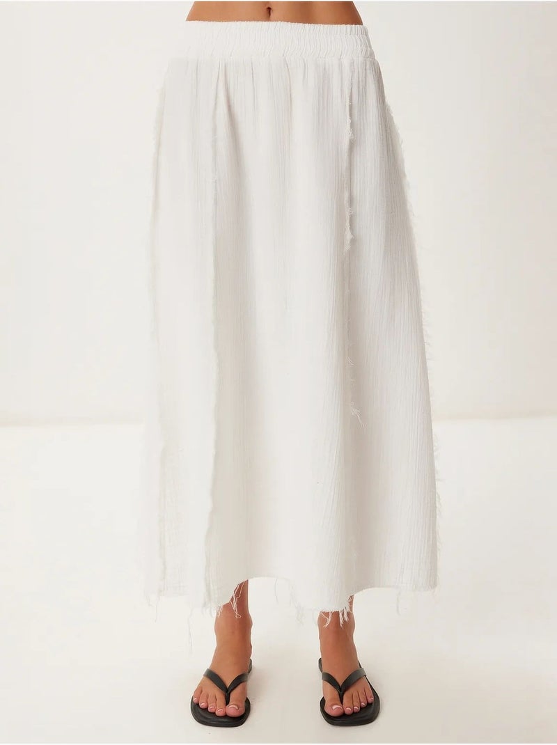 Ensemble en coton avec blouse sans manches et jupe large istanbul Ivoire - Kiabi