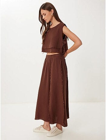 Ensemble en coton avec blouse sans manches et jupe large istanbul