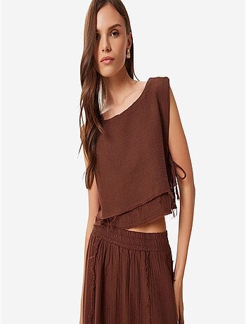 Ensemble en coton avec blouse sans manches et jupe large istanbul
