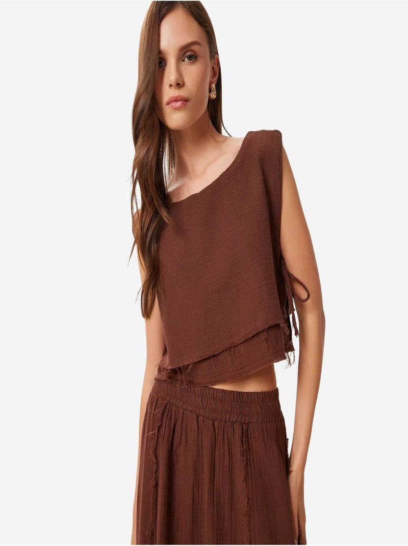 Ensemble en coton avec blouse sans manches et jupe large istanbul Marron - Kiabi