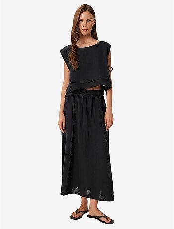 Ensemble en coton avec blouse sans manches et jupe large istanbul