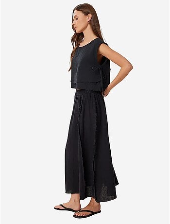 Ensemble en coton avec blouse sans manches et jupe large istanbul