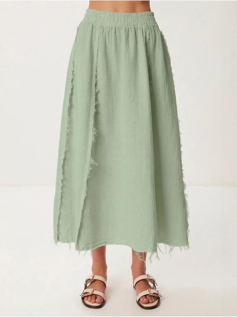 Ensemble en coton avec blouse sans manches et jupe large istanbul Vert - Kiabi