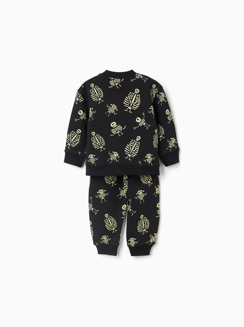 Ensemble en coton peigné à motif qui brille dans le noir Noir - Kiabi