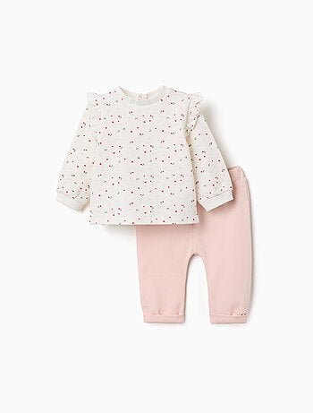 Ensemble en coton peigné avec imprimé fleuri