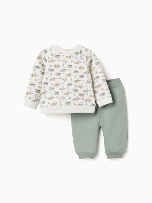Ensemble en coton peigné avec motif maison et arbre - Kiabi Ensemble en coton peigné avec motif maison et arbre - Kiabi