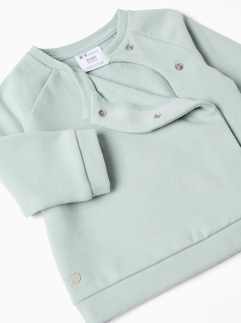 Ensemble en coton peigné de sweat + pantalon Bleu clair - Kiabi