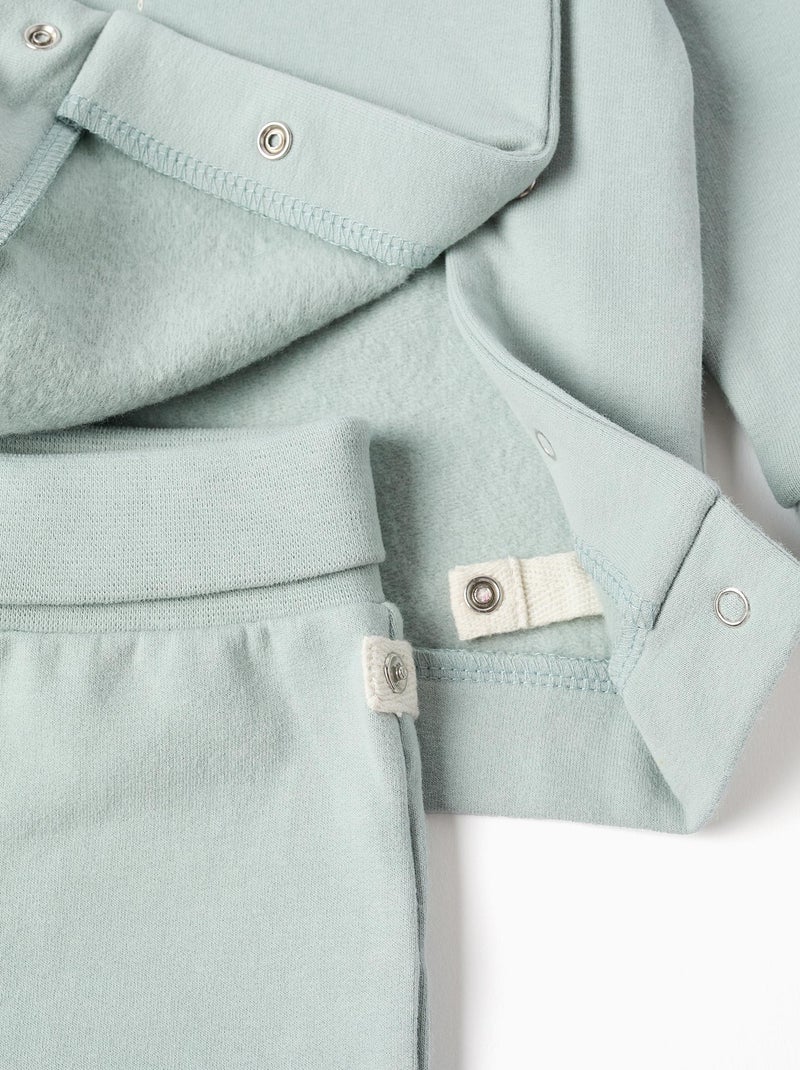 Ensemble en coton peigné de sweat + pantalon Bleu clair - Kiabi