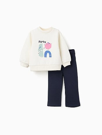 Ensemble en coton polyester Peigné avec Sweat + Legging