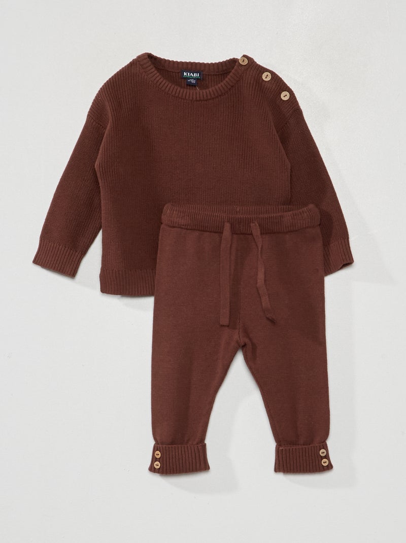 Ensemble en maille - 2 pièces marron - Kiabi