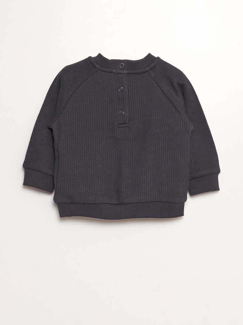 Ensemble en maille côtelée - 2 pièces Noir - Kiabi