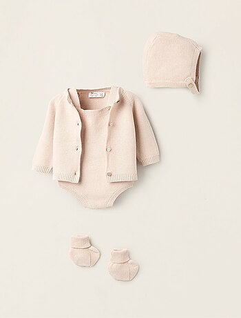Ensemble en Maille de 4 Pièces en Coton