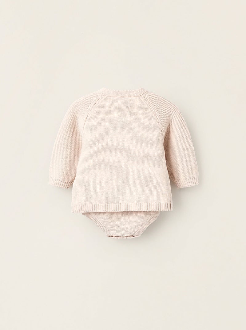 Ensemble en Maille de 4 Pièces en Coton Beige clair - Kiabi