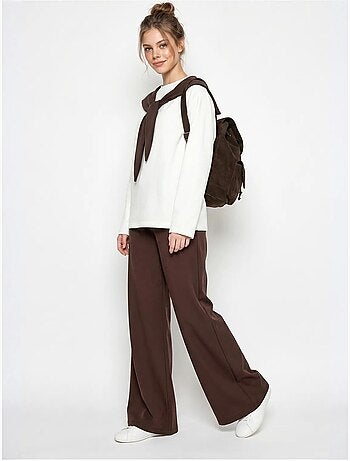 Ensemble en maille deux pièces avec pantalon large lucci
