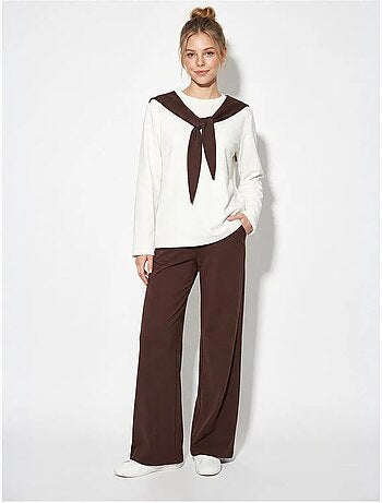 Ensemble en maille deux pièces avec pantalon large lucci