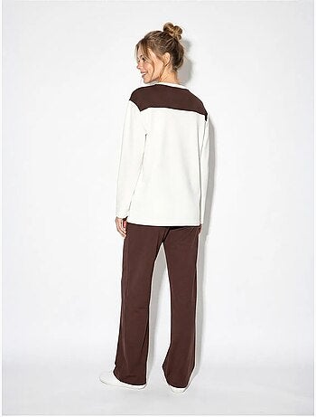 Ensemble en maille deux pièces avec pantalon large lucci