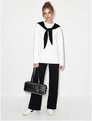Ensemble en maille deux pièces avec pantalon large lucci