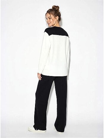 Ensemble en maille deux pièces avec pantalon large lucci