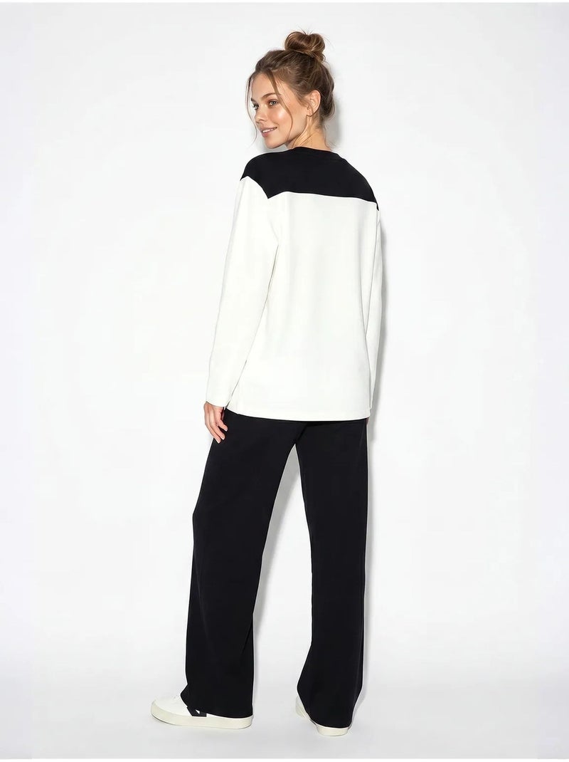 Ensemble en maille deux pièces avec pantalon large lucci Noir - Kiabi