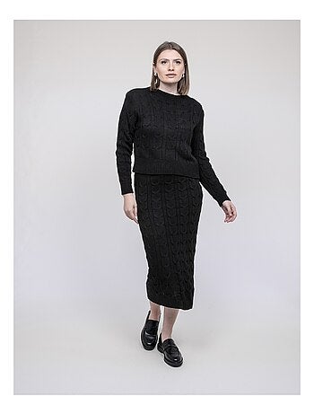 Ensemble en maille pull + jupe XALABA