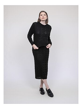 Ensemble en maille pull + jupe XALABA