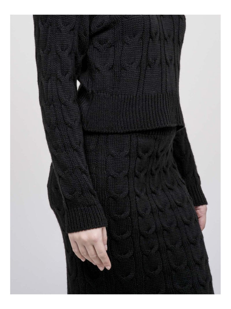 Ensemble en maille pull + jupe XALABA Noir - Kiabi