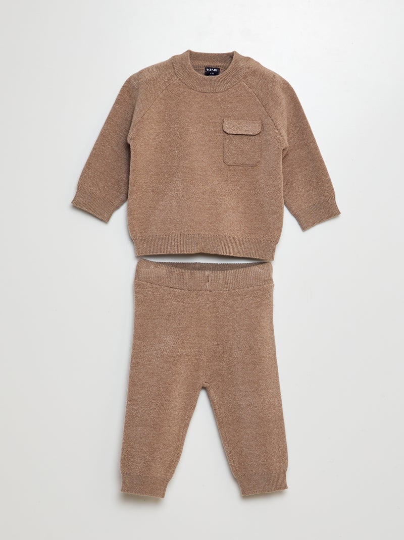 Ensemble en maille pull + pantalon - 2 pièces Marron - Kiabi